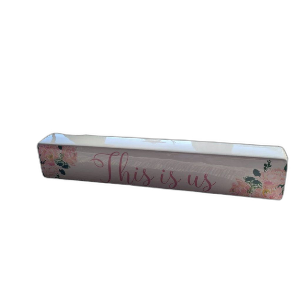 Hobby Lobby "This Is Us" Ceramic Shelf Sitter Office Desk Décor Novelty Sign